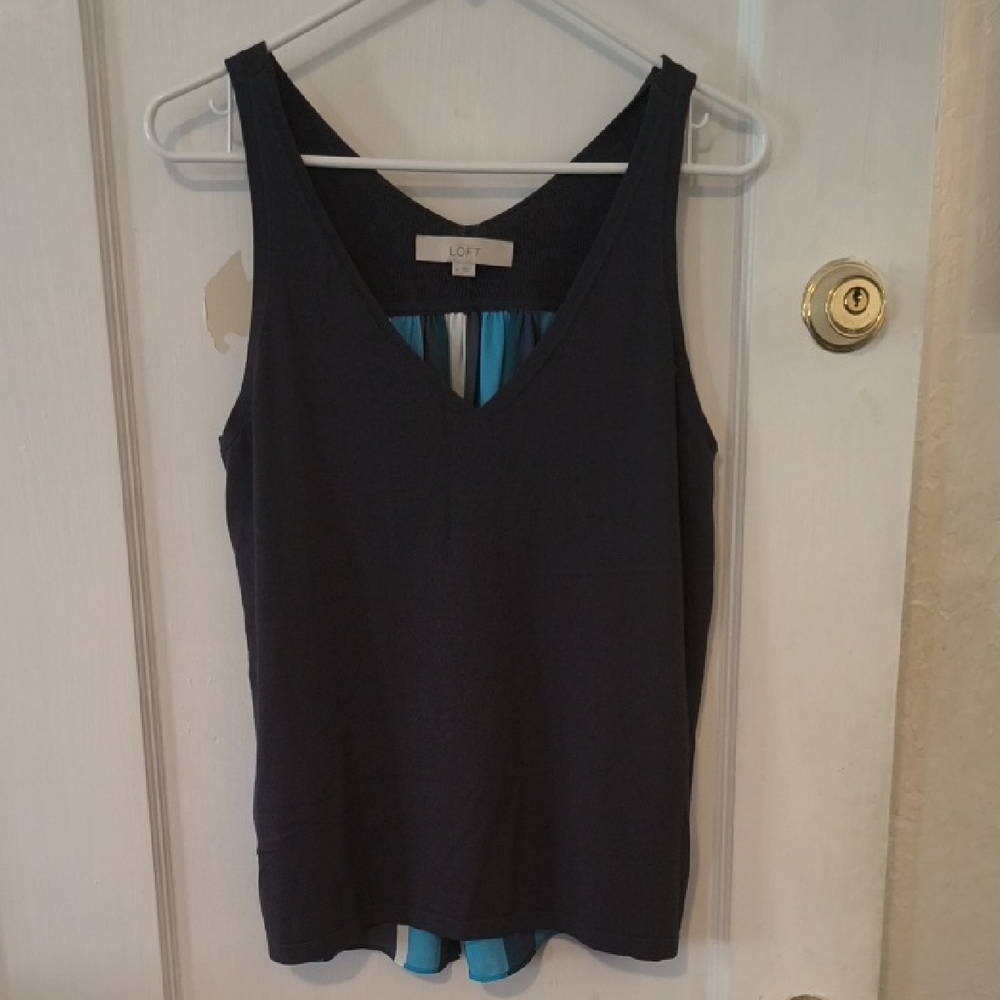 LOFT | Women's Black and Blue Tank Top